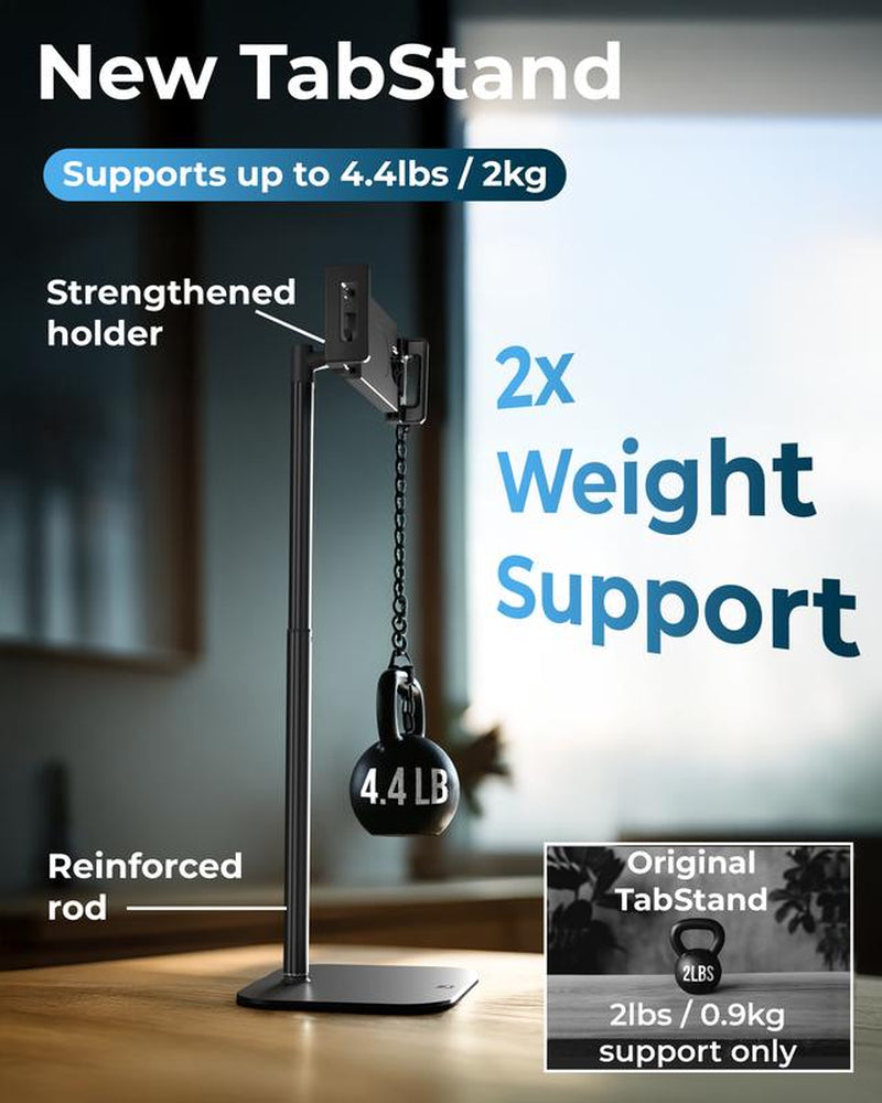 Cooper Cases Tabstand - Height Adjustable Ipad/Tablet/ Portable Monitor Holder, Fits up to 17" Devices, 360° Rotate & Tilt, 4.4Lb Holding Strength, Portable for Ipad Pro, Mini, Air