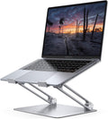 Adjustable Laptop Stand, Portable Laptop Riser, Aluminum Laptop Stand for Desk Foldable, Ergonomic Computer Notebook Stand Holder for MacBook Air Pro, Dell XPS, HP (10-17.3'') - Silver