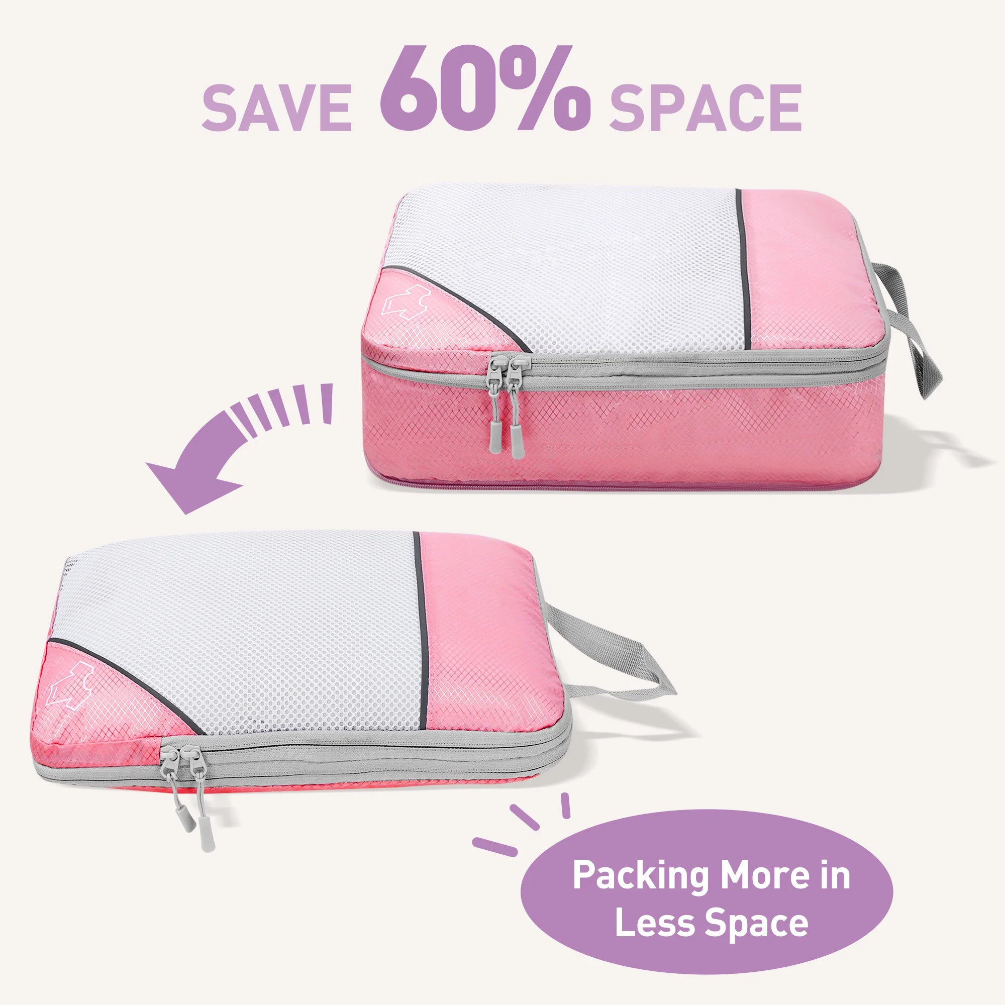 7 Set Compression Packing Cubes, Expandable Packing Organizers for Travel Accessories Luggage Suitcase Backpack