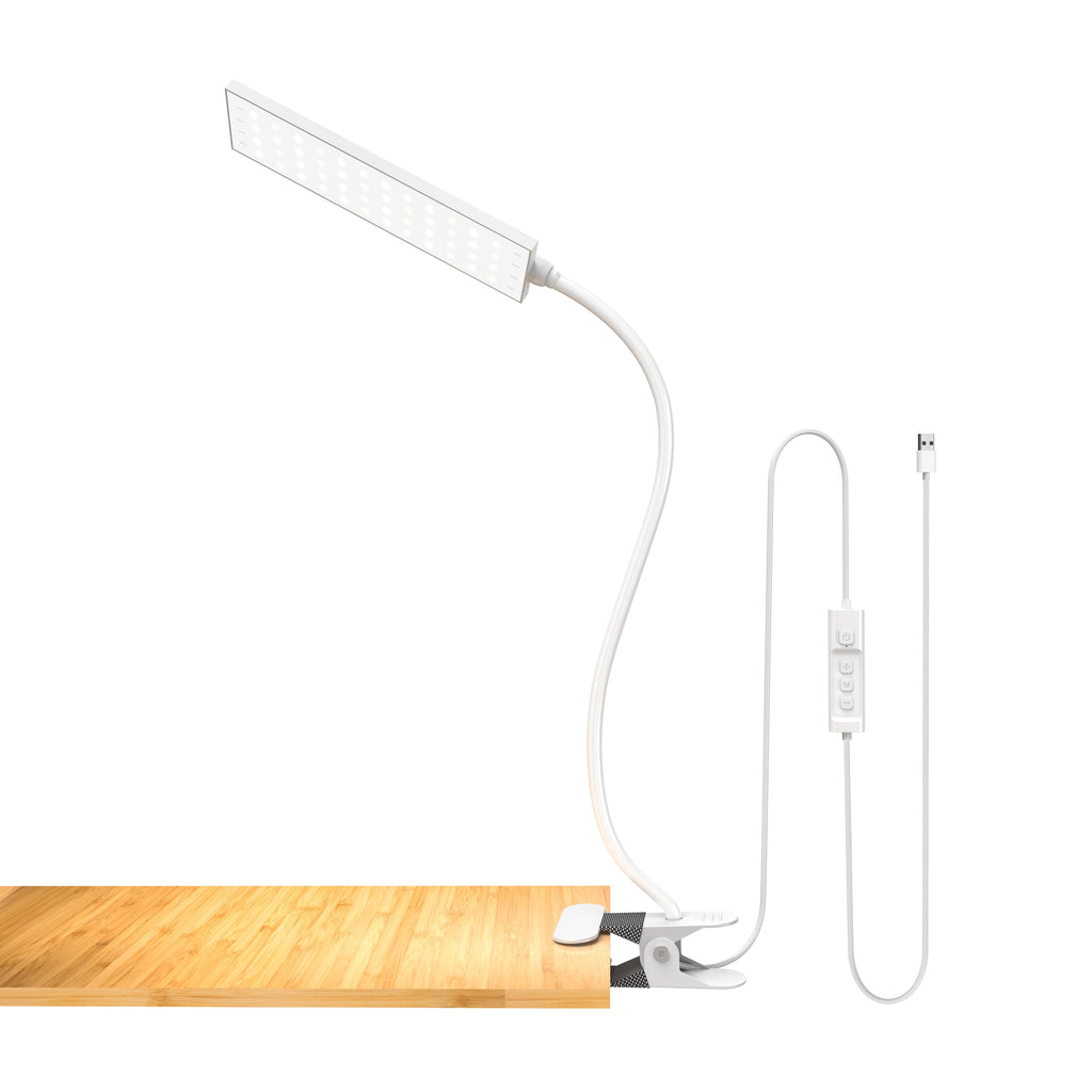 5W Adjustable Clamp Desk Lamp with Integrated USB Port